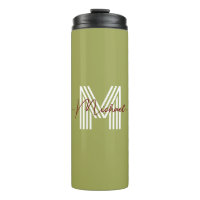 Premier monogramme moderne design Olive green chic