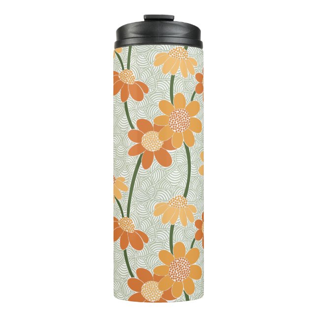 Bouteilles Isothermes Pretty retro muted 1970 s flowers (Devant)