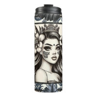 Princesse Polynésienne Fleurs Bleues Tribal