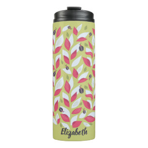 Bouteilles Isothermes Printemps Abstrait Feuilles botaniques roses Ladyb