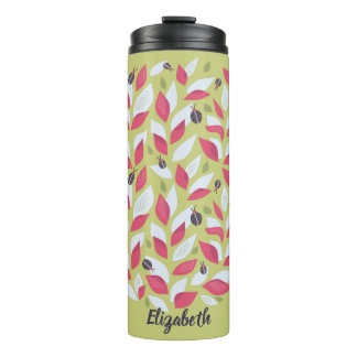 Bouteilles Isothermes Printemps Abstrait Feuilles botaniques roses Ladyb