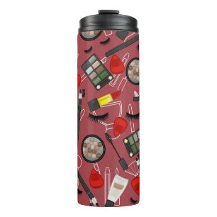Bouteilles Isothermes Produits de beauté motif sur fond rouge applica