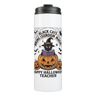 Bouteilles Isothermes Prof Cat Halloween Citrouille Vintage Salle de Cla