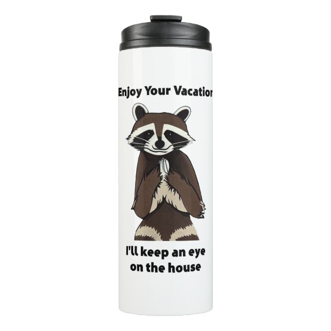 Bouteilles Isothermes Profitez De Votre Vacance Mischievous Raccoon (Devant)