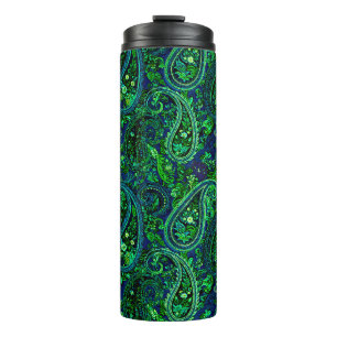 Bouteilles Isothermes Profusion Paisley Vibrant Floral Bleu Vert
