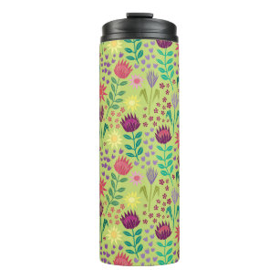 Bouteilles Isothermes Protea Floral Block Imprimer Millefleur vert pâle
