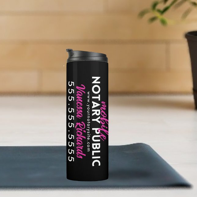 Bouteilles Isothermes Publicité Noir & Rose moderne (Créateur téléchargé)