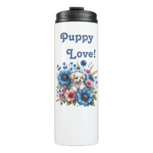 Bouteilles Isothermes Puppy Love Tucked Inside Flowers Thermal Tumbler