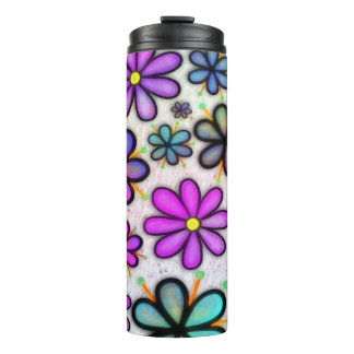 Bouteilles Isothermes Purple Daisy Retro