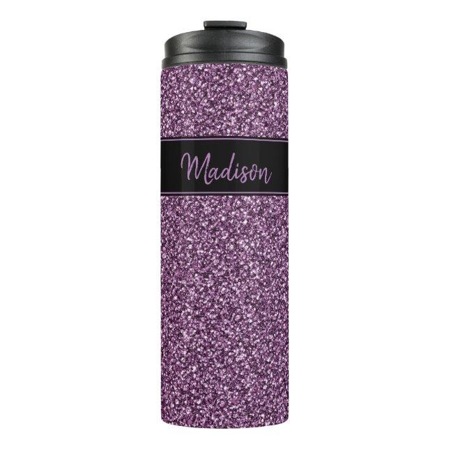 Bouteilles Isothermes Purple Faux Parties scintillant Shimmer Nom de la  (Devant)