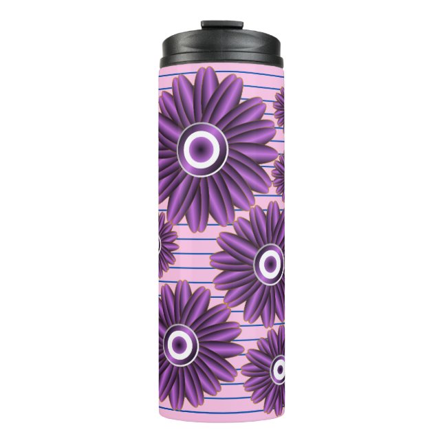 Bouteilles Isothermes Purple Floral Pattern Modern Abstract Flower Desig (Devant)