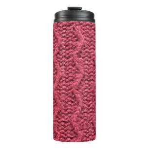 Bouteilles Isothermes Purple rouge, tricot cerise texture de pull