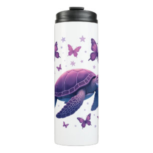 Bouteilles Isothermes Purple - T-shirt papillon de tortue de mer
