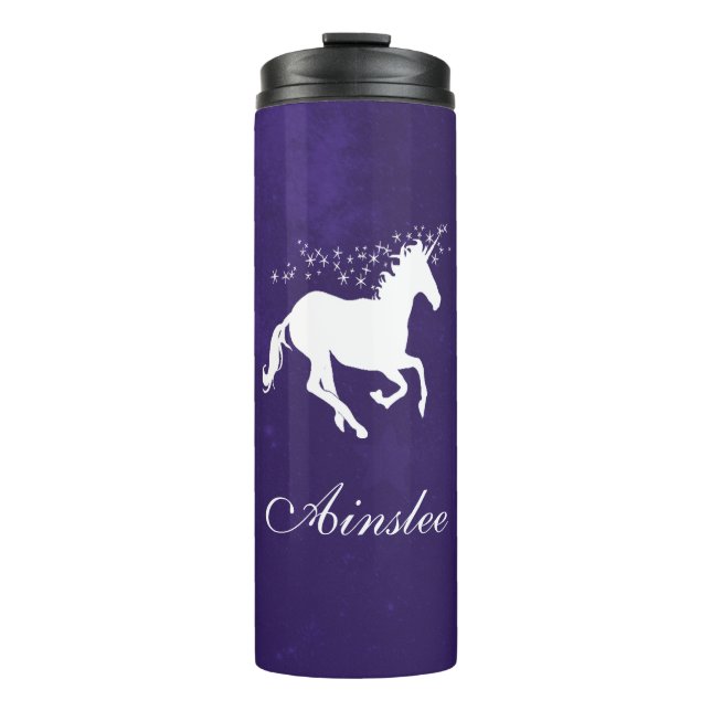 Bouteilles Isothermes Purple Unicorne Personnalisé Tumbler Thermal (Devant)