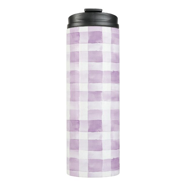 Bouteilles Isothermes Purple White Plaid Stripes (Devant)