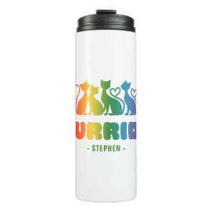 Bouteilles Isothermes Purride - Rainbow Cat Silhouette LGBTQ+ Pride Pun