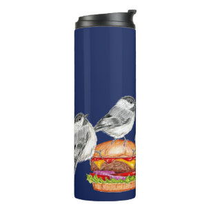 Bouteilles Isothermes Quatre Oiseaux de Cheeseburger Chickadee Noir Capp