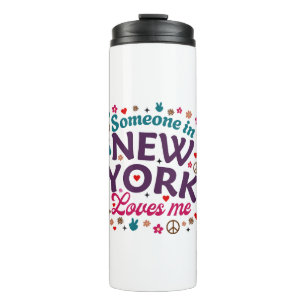 Bouteilles Isothermes Quelqu'un à New York m'aime Design Rétro Drôle