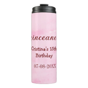 Bouteilles Isothermes Quinceanera anos 15e anniversaire ajouter nom text
