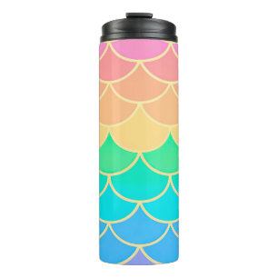 Bouteilles Isothermes Rainbow Pastel Mermaid Scales Seamless Pattern