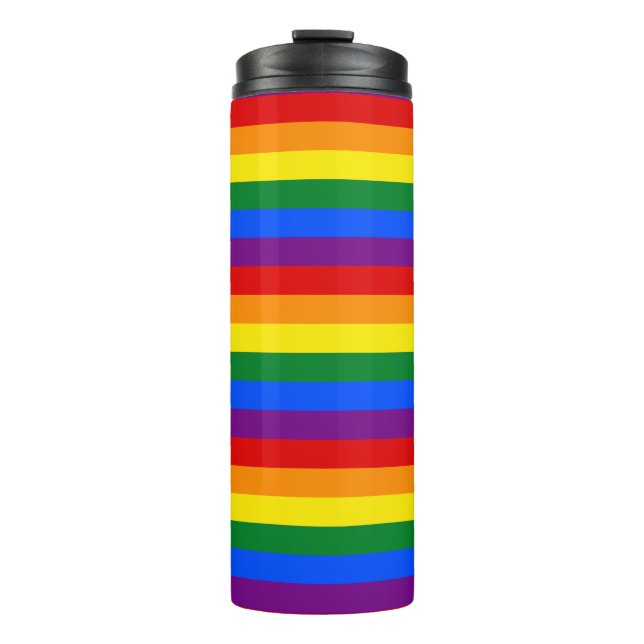 Bouteilles Isothermes Rainbow Stripes Design Gay pride Tumbler thermique (Devant)