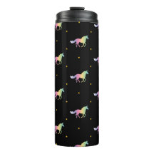 Rainbow Unicorns & Gold Stars Motif