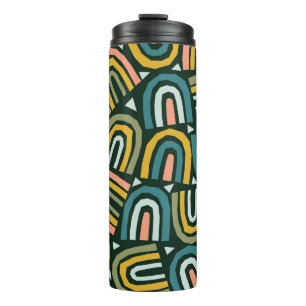 Bouteilles Isothermes Rainbows de style géométrique, motif vintage.