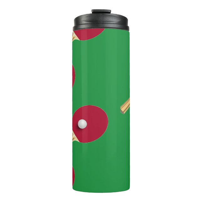 Bouteilles Isothermes Raquette de ping-pong et boule sur vert (Devant)