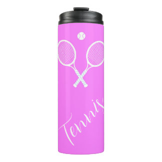 Bouteilles Isothermes Raquettes de tennis et boule rose