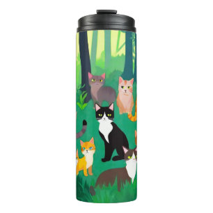 Bouteilles Isothermes Rassemblement de chats dans une clairière de forêt