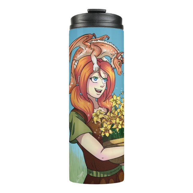 Bouteilles Isothermes Rassembler les fleurs avec un dragon (Devant)