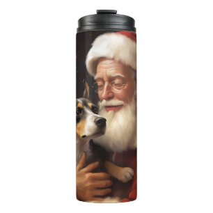 Bouteilles Isothermes Rat Terrier avec le Père Noël Festif Noël 