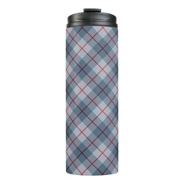 Bouteilles Isothermes Rayure Bleu-Rouge de plaid polarisé (Devant)