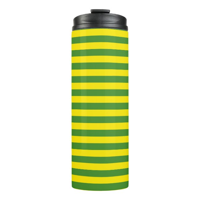 Bouteilles Isothermes Rayures jaune et verte (Devant)