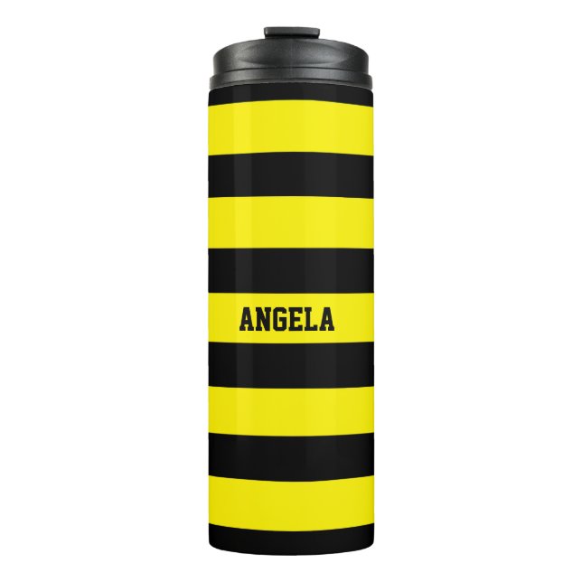 Bouteilles Isothermes rayures jaunes et noires (Devant)