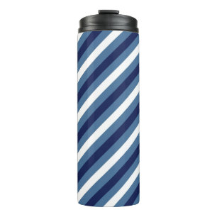 Bouteilles Isothermes Rayures Nautiques Bleu Marine Bleu Fumé Blanc Impe