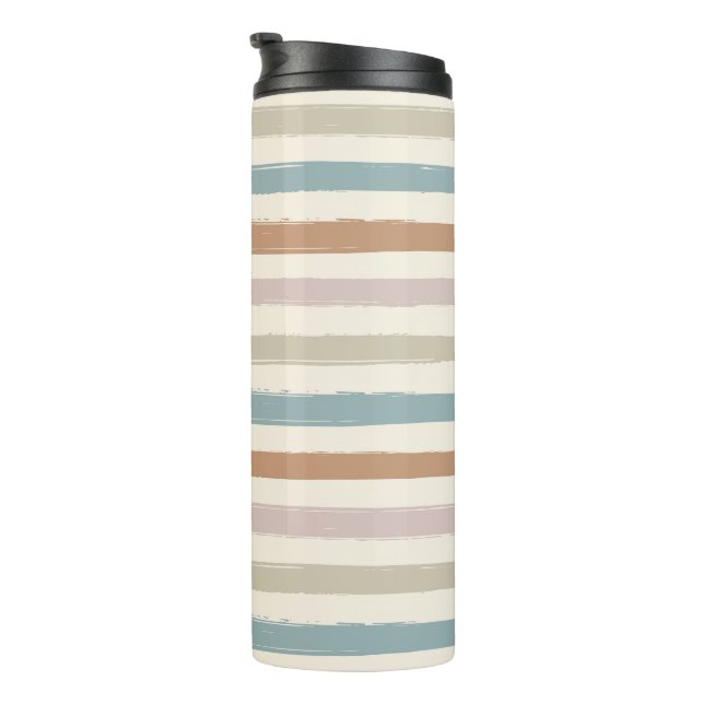 Bouteilles Isothermes Rayures pinceau boho tons terre sans couture (Tourné sur la droite)