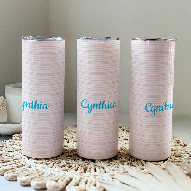Bouteilles Isothermes Rayures roses et blanches au carré (Créateur téléchargé)