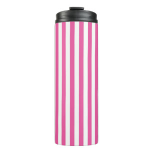Bouteilles Isothermes Rayures verticales charmantes rose chaud et blanc