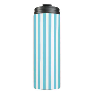 Bouteilles Isothermes Rayures verticales classiques bleu clair et blanc