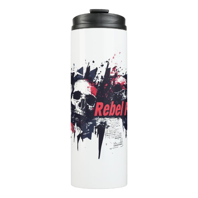 Bouteilles Isothermes "Rebel Forever" - Edgy Skull Design graphique (Devant)
