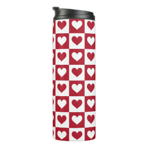 Bouteilles Isothermes Red À damiers Hearts mignon Saint Valentin