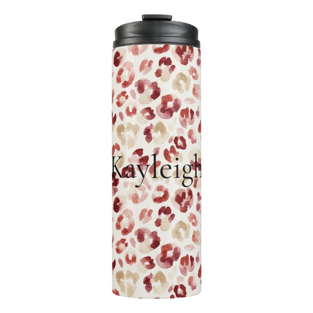Bouteilles Isothermes Red Cream Leopard Animal Print (Devant)