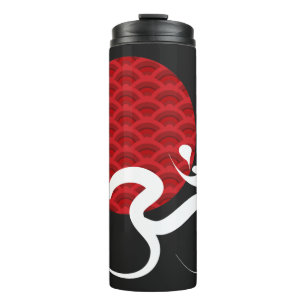 Bouteilles Isothermes Red Sun Yoga Spirituel Indien Méditez Om Ohm Logo