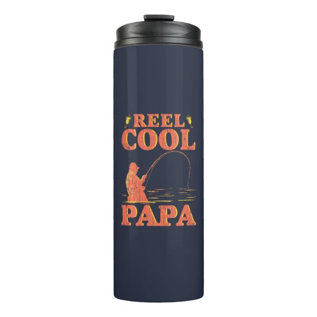Bouteilles Isothermes Reel Cool Papa Pêcheur Amoureux papa Anniversaire  (Devant)