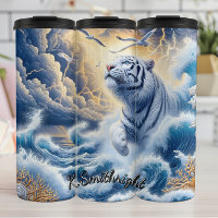 Réflexion du tigre blanc sur la Lune