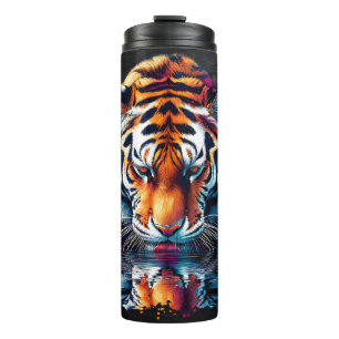 Bouteilles Isothermes Réflexion du tigre buvant de l'eau