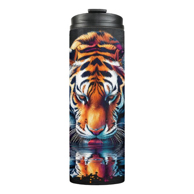 Bouteilles Isothermes Réflexion du tigre buvant de l'eau  (Devant)