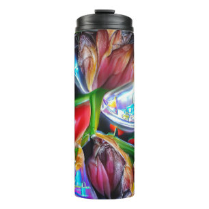 Bouteilles Isothermes Réflexions vibrantes sur les tulipes Abstraites