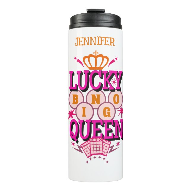Bouteilles Isothermes Reine de Bingo Chanceuse /nom modifiable (Devant)